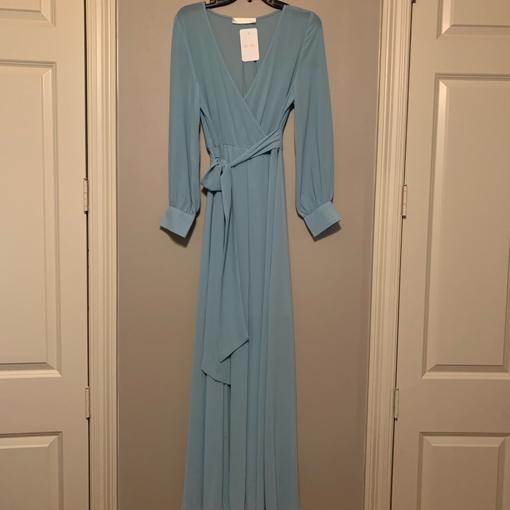 Elle Rae Long Sleeve Faux Wrap Maxi Dress